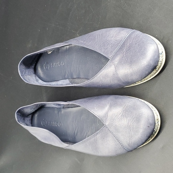 Blue Leather Loafers Slip-on EU 40 US 9.5 Made In Portugal - Picture 1 of 11